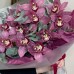 Букет из 11 орхидей Цимбидиум с эвкалиптом 03